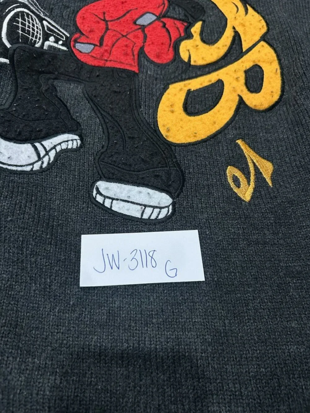 Joe Boxer 14/16 Black Hip Hop Graphic Knit Sweater Retro Y2K Vintage